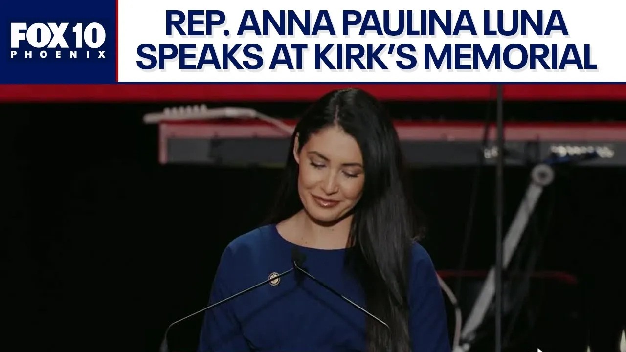 Charlie Kirk’s memorial: Rep. Anna Paulina Luna delivers remarks | FOX 10 Phoenix