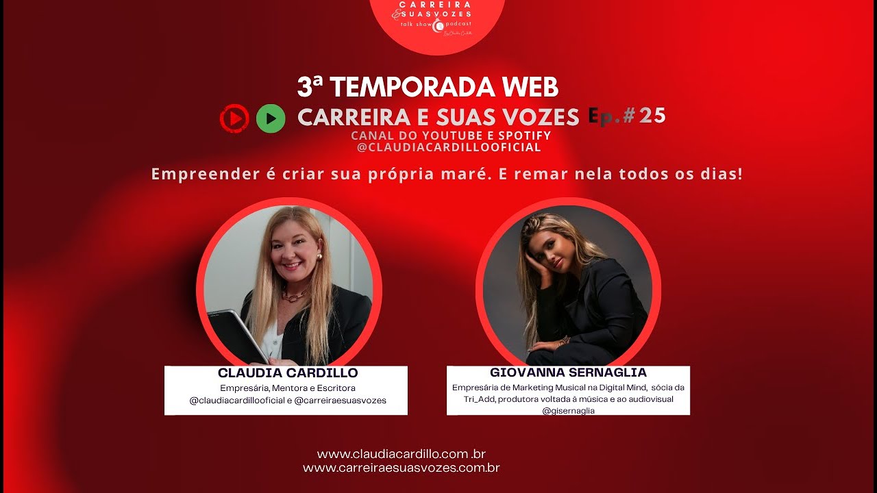 Claudia Cardillo e Giovanna Sernaglia | Empreender é criar sua própria maré |  Ep.#25