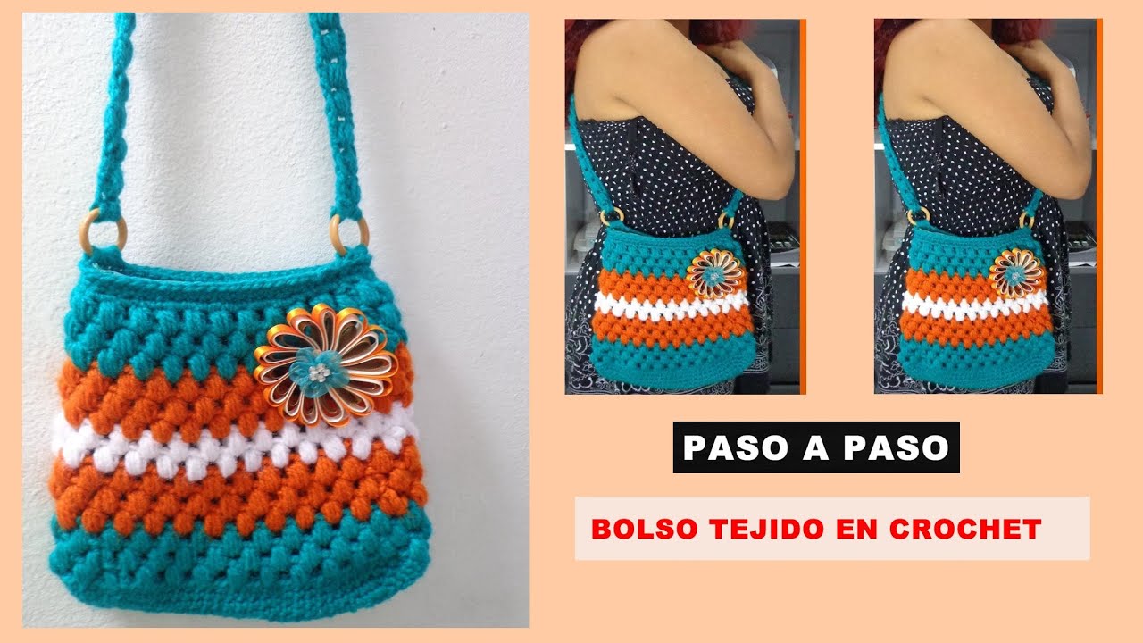 HERMOSO BOLSO TEJIDO EN CROCHET FÁCIL Y RÁPIDO DE TEJER.