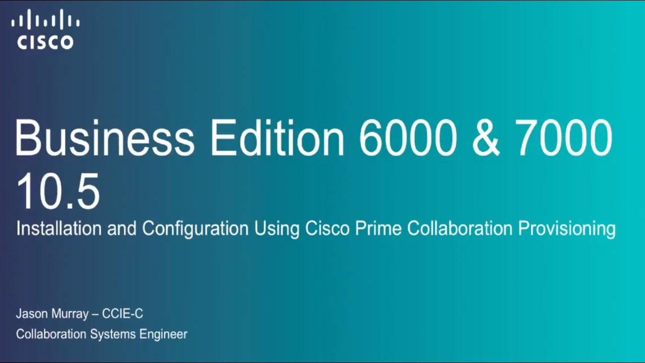 Cisco BE6K/7K 10.5 Installation and Configuration using Prime Collaboration Provisioning