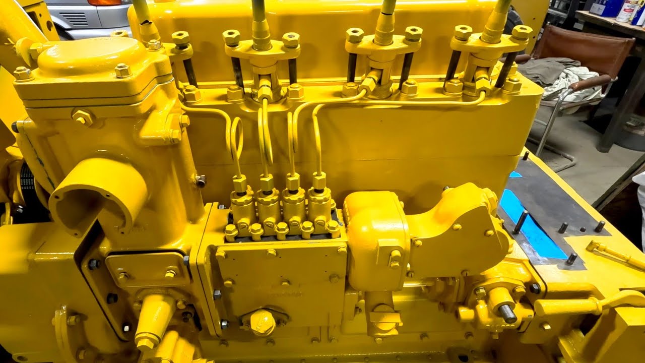 Fuel pump lifter setting, fuel barrel & injector install. Caterpillar D4 
