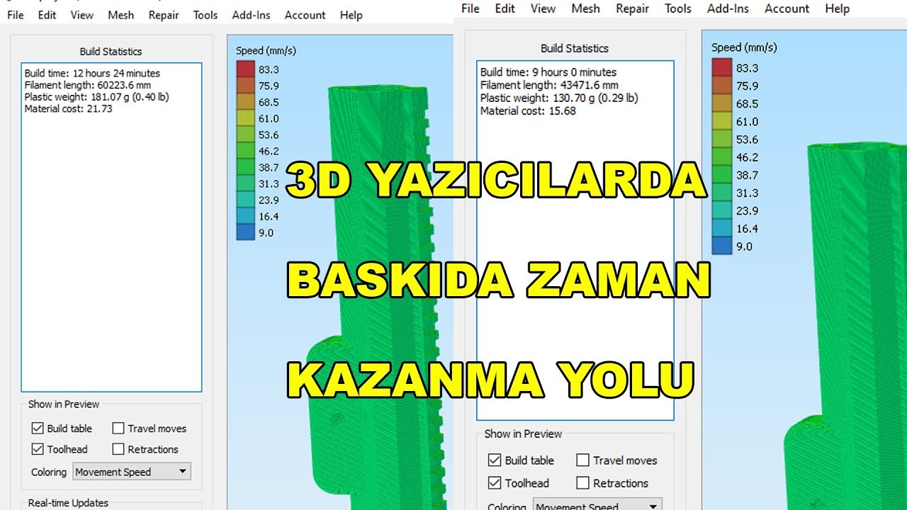 3D YAZICIDA BASKI ZAMANINI AZALTMA NASIL YAPILIR