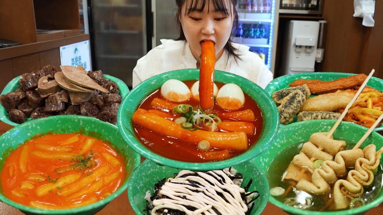 가래떡 떡볶이 VS 로제떡볶이 오늘은 분식 먹방🍡순대, 참치 마요 비빔밥, 어묵, 김말이 야끼만두 튀김 우리 할매 떡볶이 MUKBANG