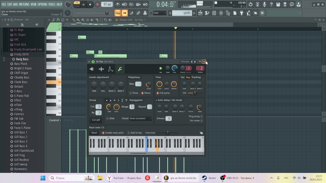 Как сделать главную мелодию GTA SA в Fl Studio / Разбор