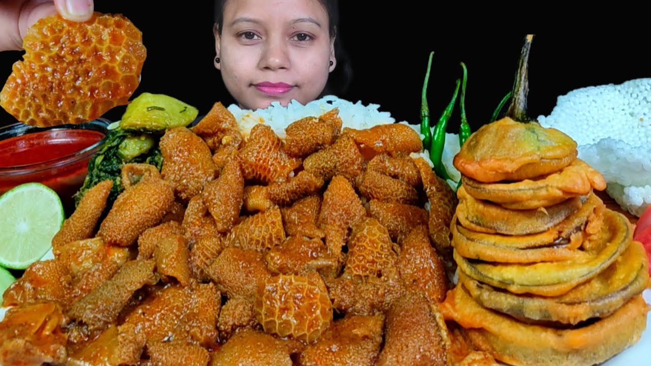 ASMR EATING SPICY MUTTON BOTI WITH RICE, MUTTON GRAVY & EGGPLANT FRY | MUTTON BOTI EATING | MUKBANG