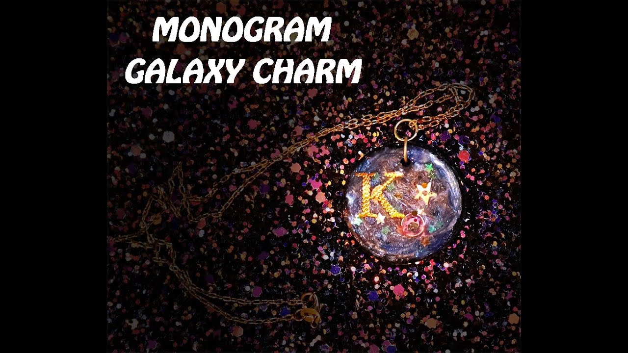 UV Resin Monogram Galaxy Charm!! With 3D Planet.
