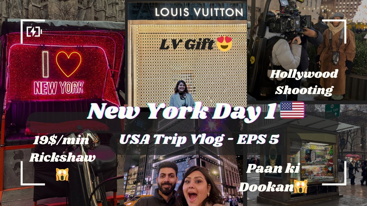 New York Trip Day 1 🇺🇸 | USA Trip Vlog | Couple Travel Canada | Times Square | Bryant Park