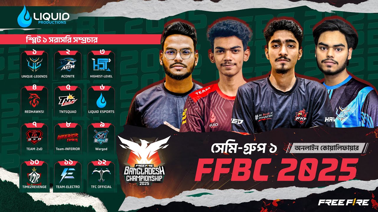 (Live) FFBC 2025 - Online Qualifiers Split 01 | Free Fire Bangladesh Championship 2025