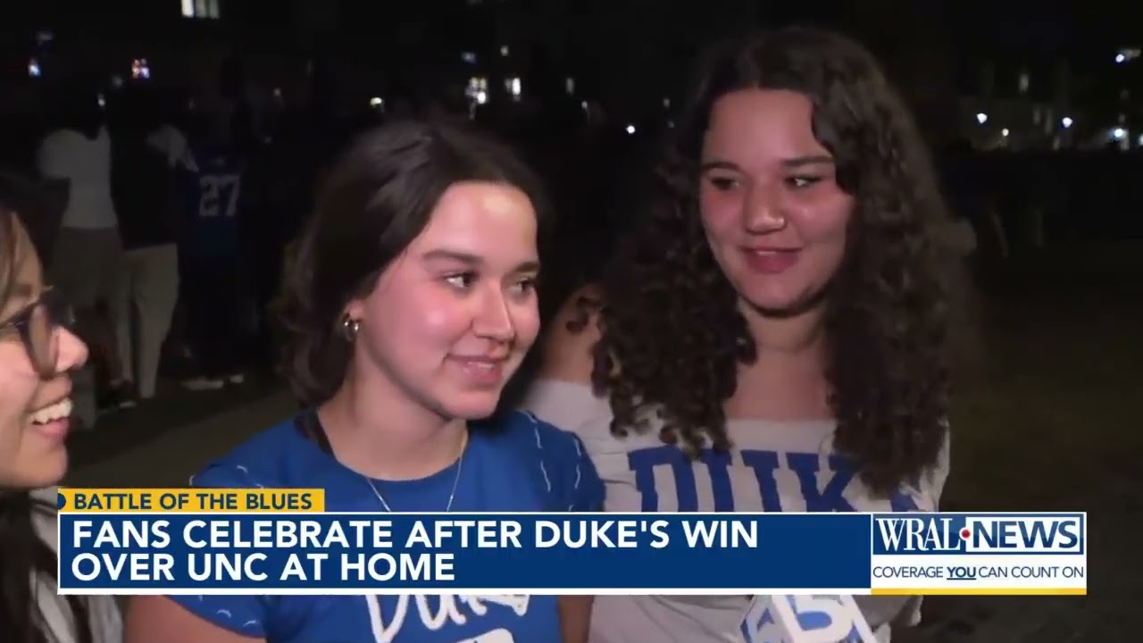 Duke fans celebrate after win over UNC at Cameron Indoor Stadium