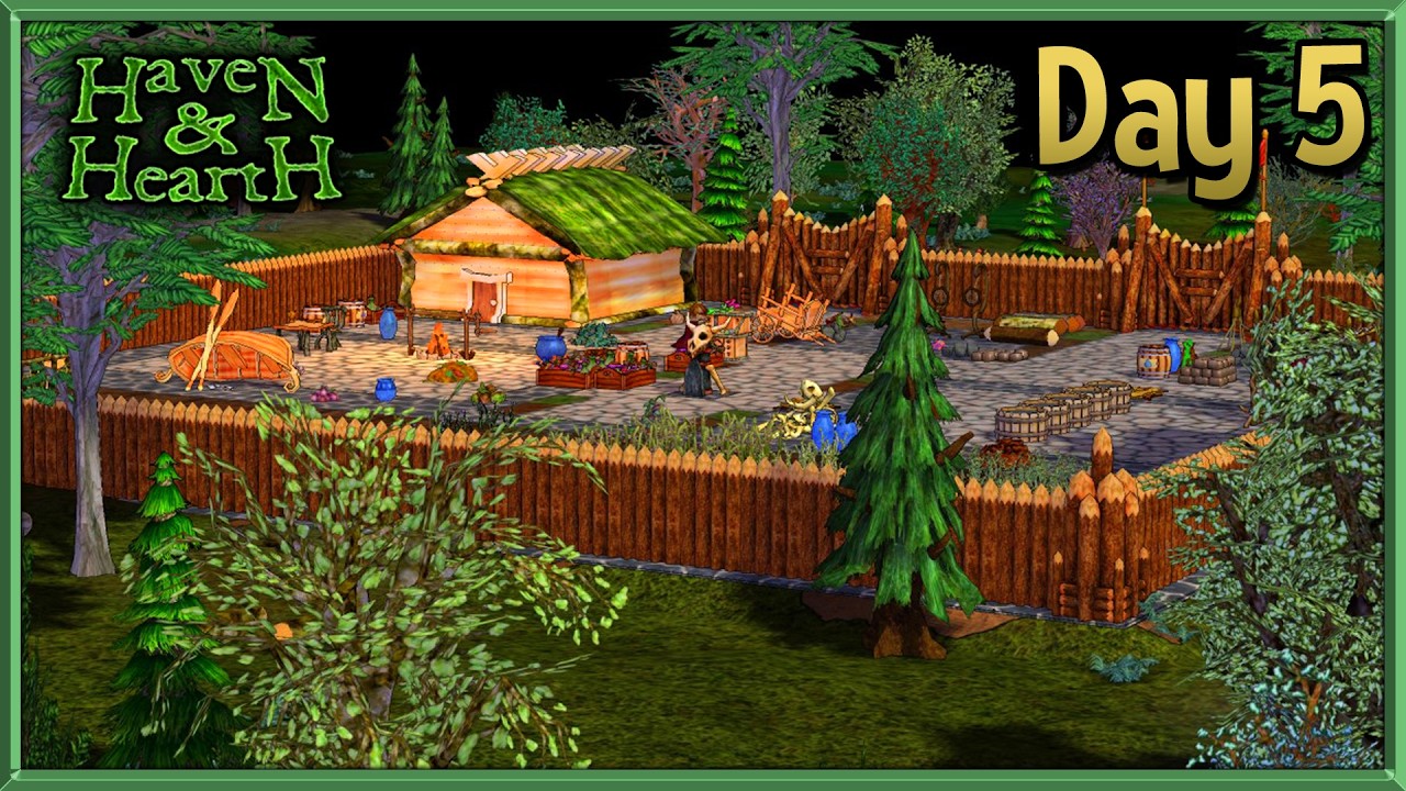Building a House, Farming, & Making Glass! - A Day 5 Guide for Haven & Hearth - 7 Days of Haven
