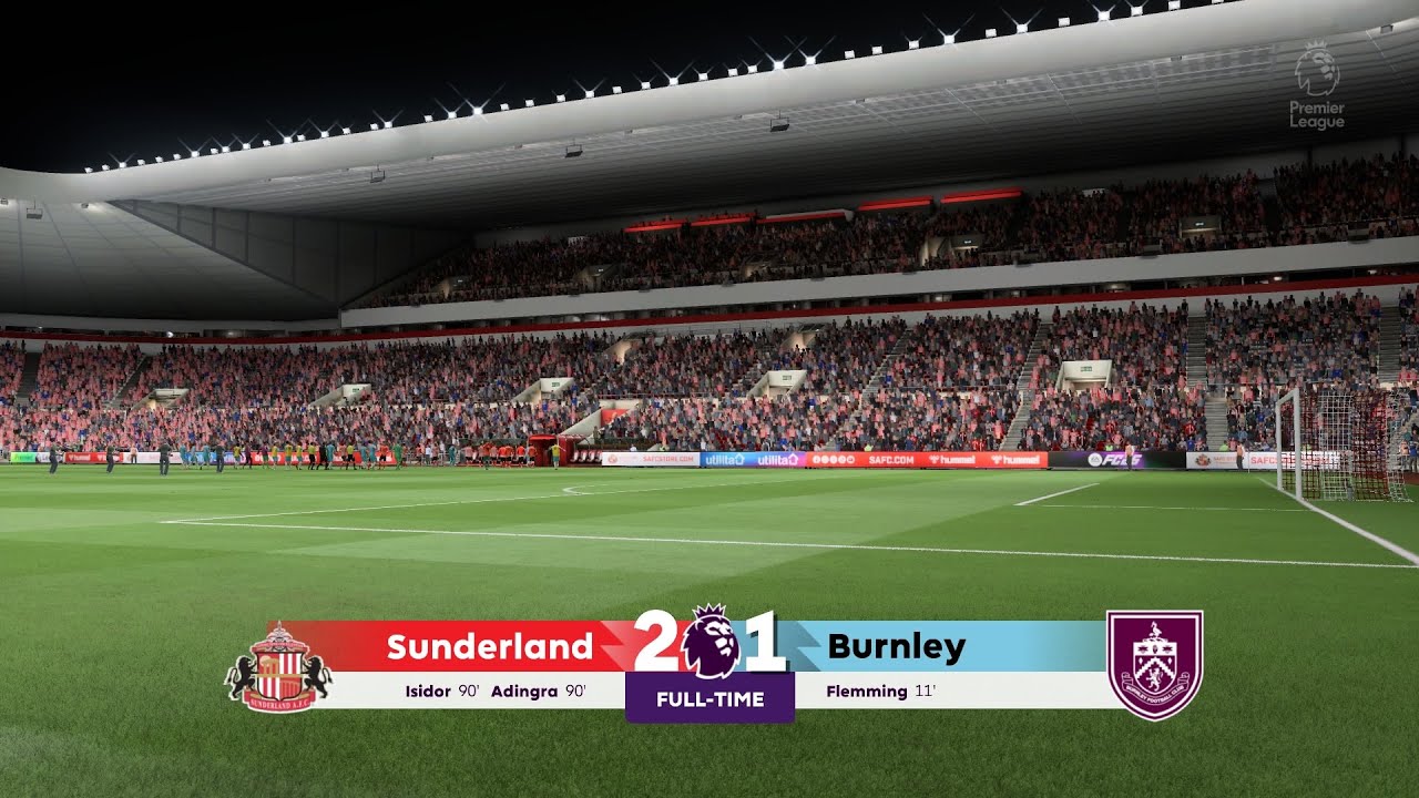 Sunderland Vs Burnley - Premier League 25/26 - FC 26 Game Play.
