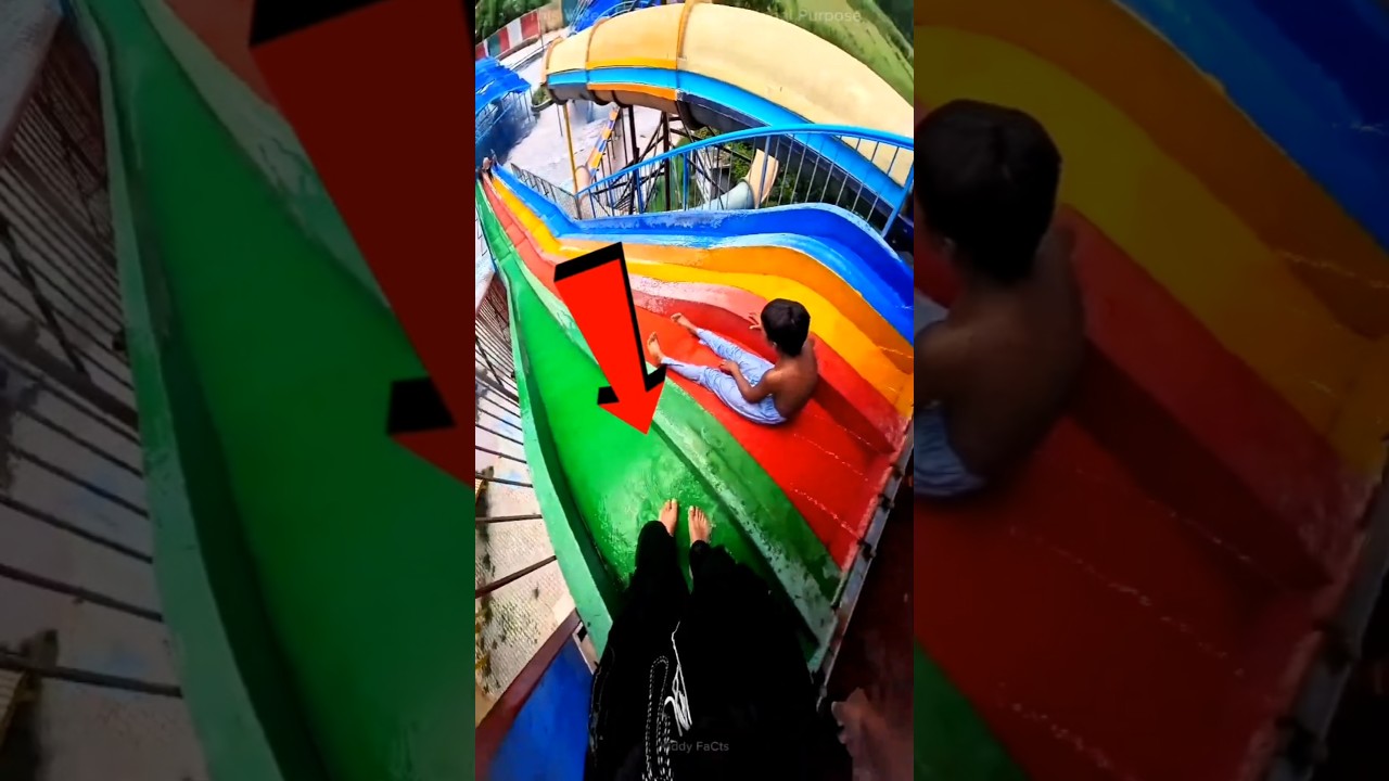 He Jumped Into The Scariest Water Slide😱🤯 #shorts #short #trending #viralshorts #facts #reels