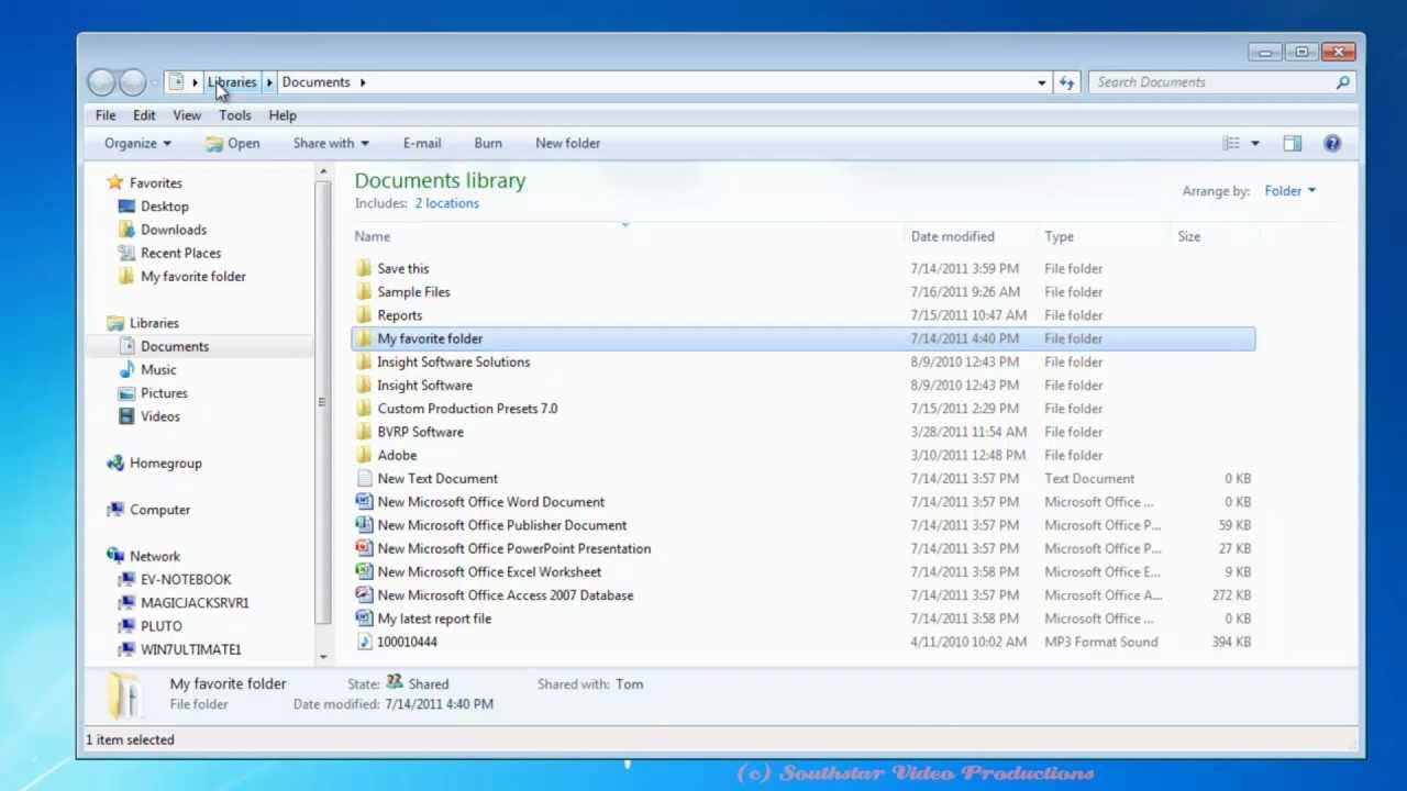 Windows 7 Working with files and file folders