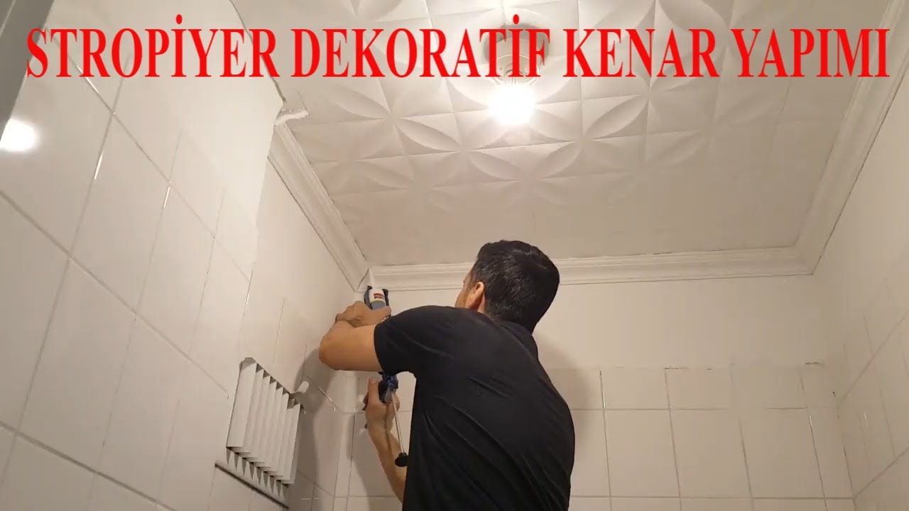 STROPİYER DEKORATİF KENAR YAPIMI !!!!      #stropiyer#kartonpiyer#köpük#uygulaması#vlog