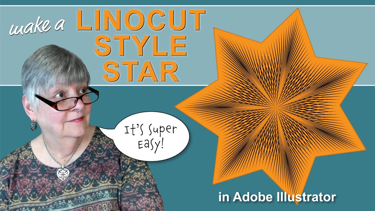 Adobe Illustrator Tutorial by Susan Rutledge on How to Make a Linocut Style Star