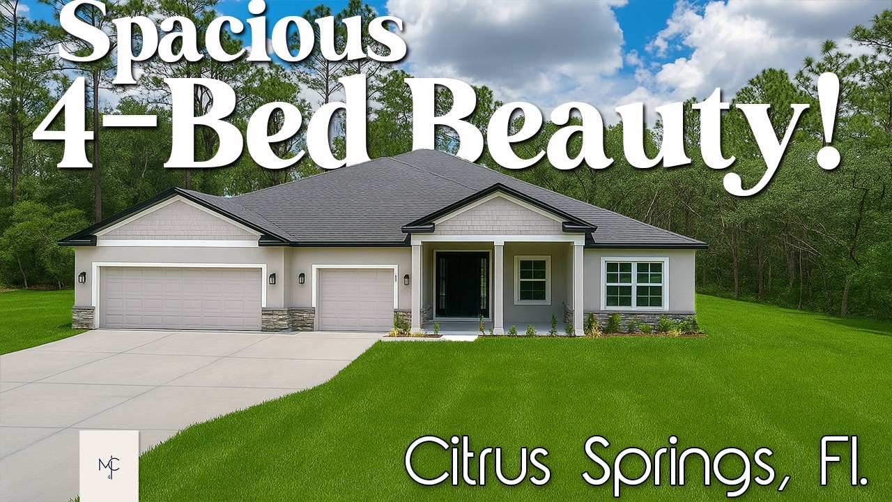 🌴 Tour This Stunning 4-Bed FAMILY OASIS on HALF-ACRE in Citrus Springs! Open Layout + 3-Car Garage!