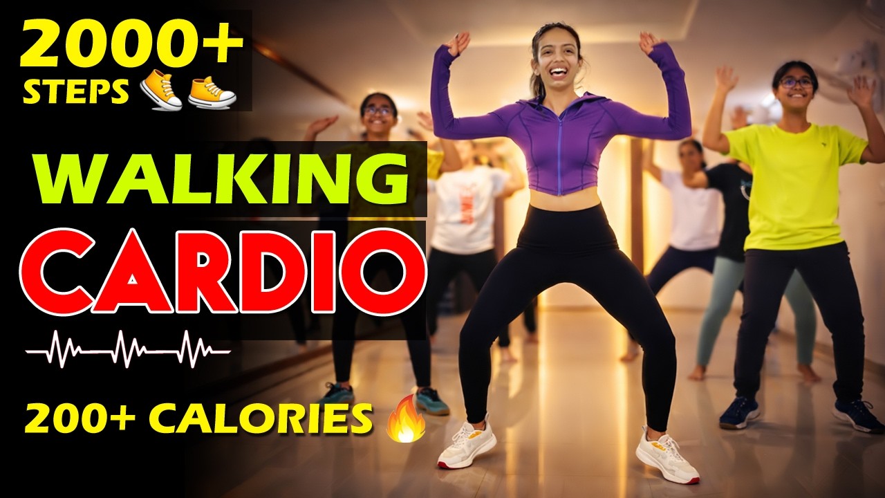 Quick 2000+ Steps Walking Cardio: Fast Full Body Fat Burn (200 Calories) No Equipment | Home Workout