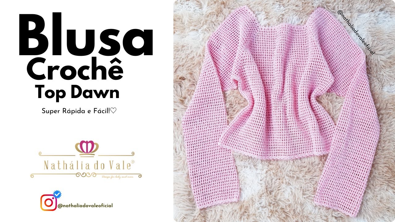 Blusa de Crochê com Mangas