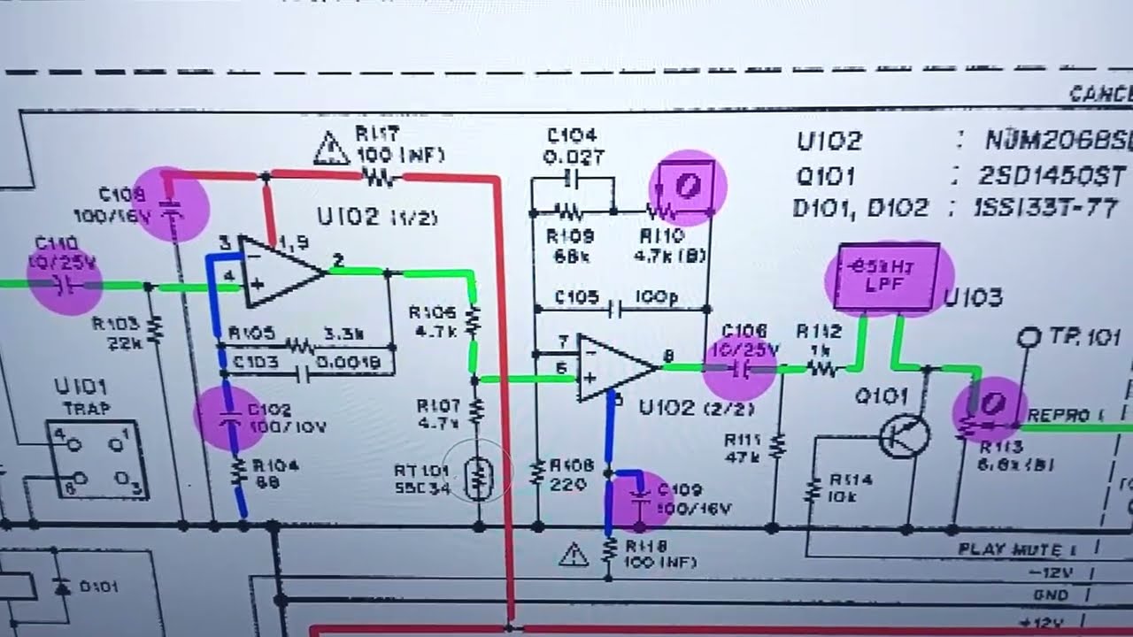 Portastudio Weak Signal | Read Schematics & Replace Capacitors | Tascam 488