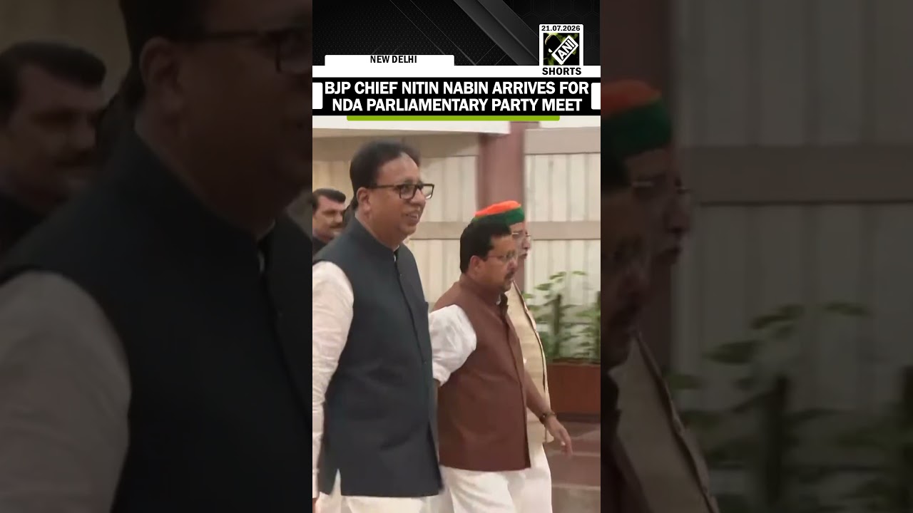 BJP National President Nitin Nabin arrives at Parliament for NDA Parliamentary Party meeting