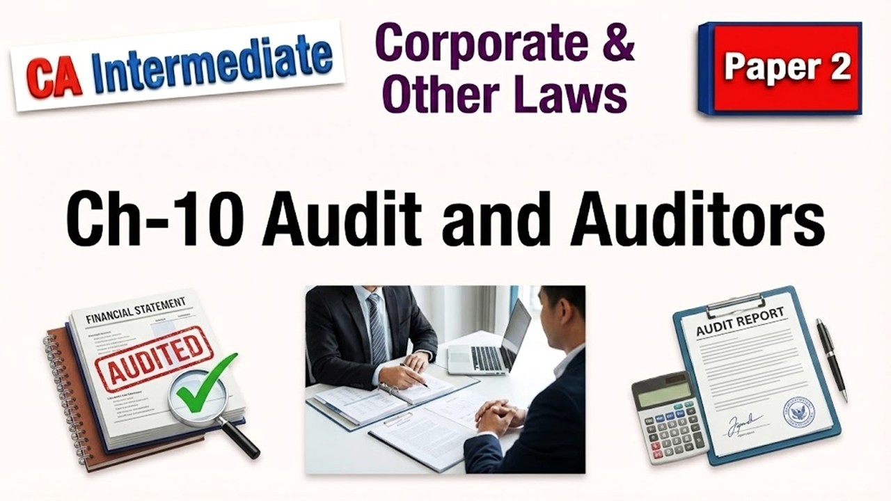 🎓CA Intermediate | Paper-2 | Ch-10 | Audit and Auditors | 🏛️Corporate and Other Laws📝