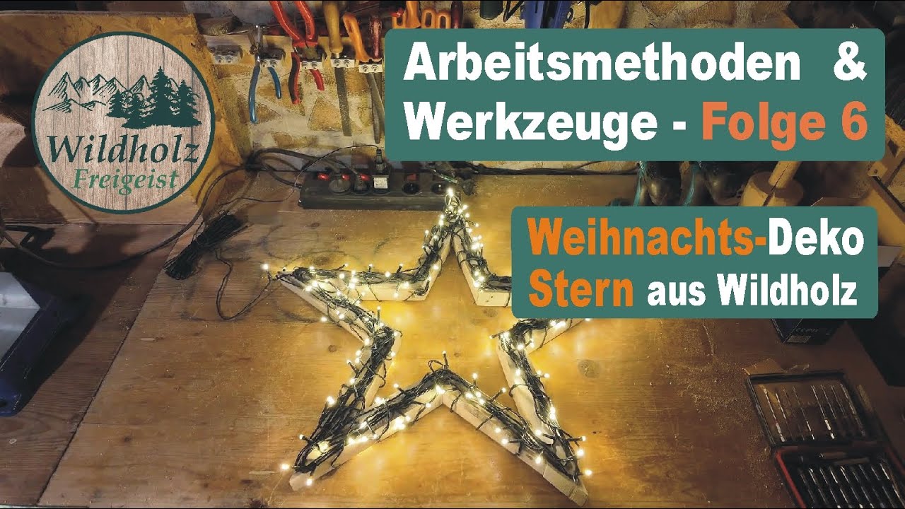 Weihnachtsdeko - fünfzackiger Stern aus Wildholz