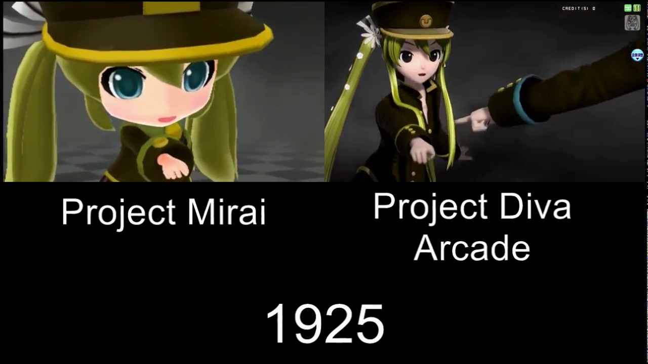 Project Mirai 1925 PV Comparison 3DS Arcade