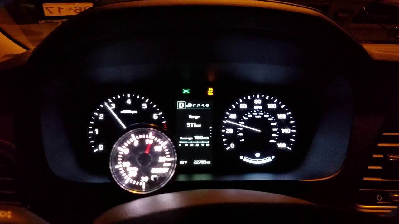 2015 Sonata Eco 1.6T LF Boost Gauge test