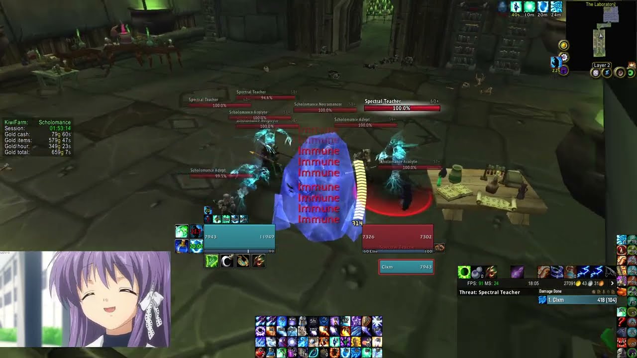 WoW Classic TBC - 218% gigahasted mage casting arcane missiles