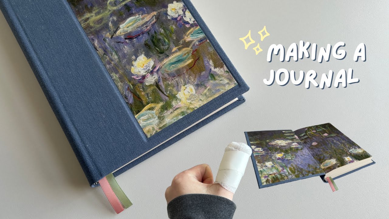 cozy bookbinding with quiet piano music ✿ make a journal with me