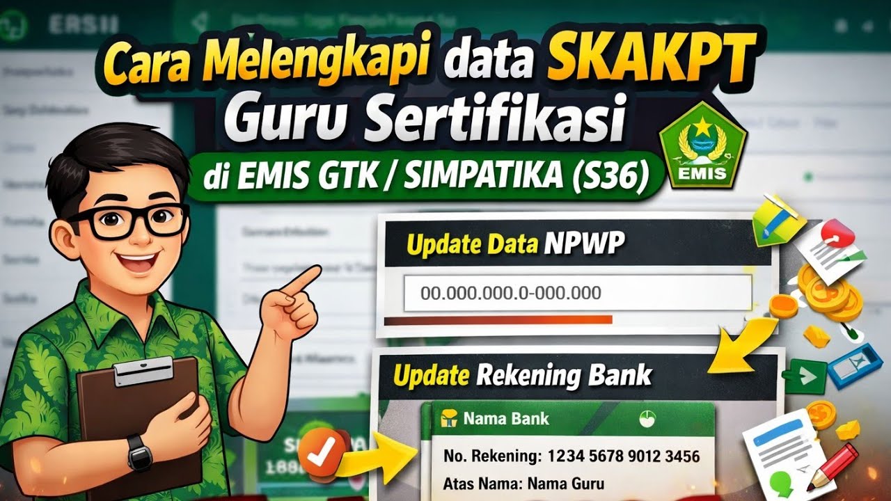 Cara Melengkapi data SKAKPT Guru Sertifikasi di EMIS GTK/SIMPATIKA Terbaru 2026