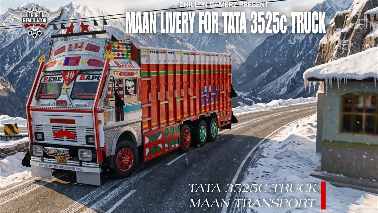 Maan Transport Livery Tata 3523c Truck Mod |Bussid Livery|Download Now 