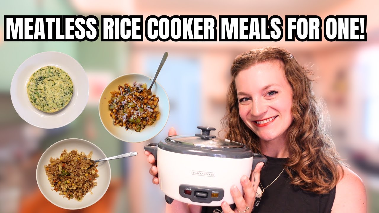 MEATLESS RICE COOKER MEALS FOR ONE! SINGLE SERVING VEGETARIAN RECIPES!