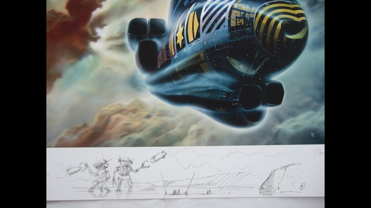 Chris Foss sketching robots www.ChrisFossArt.com