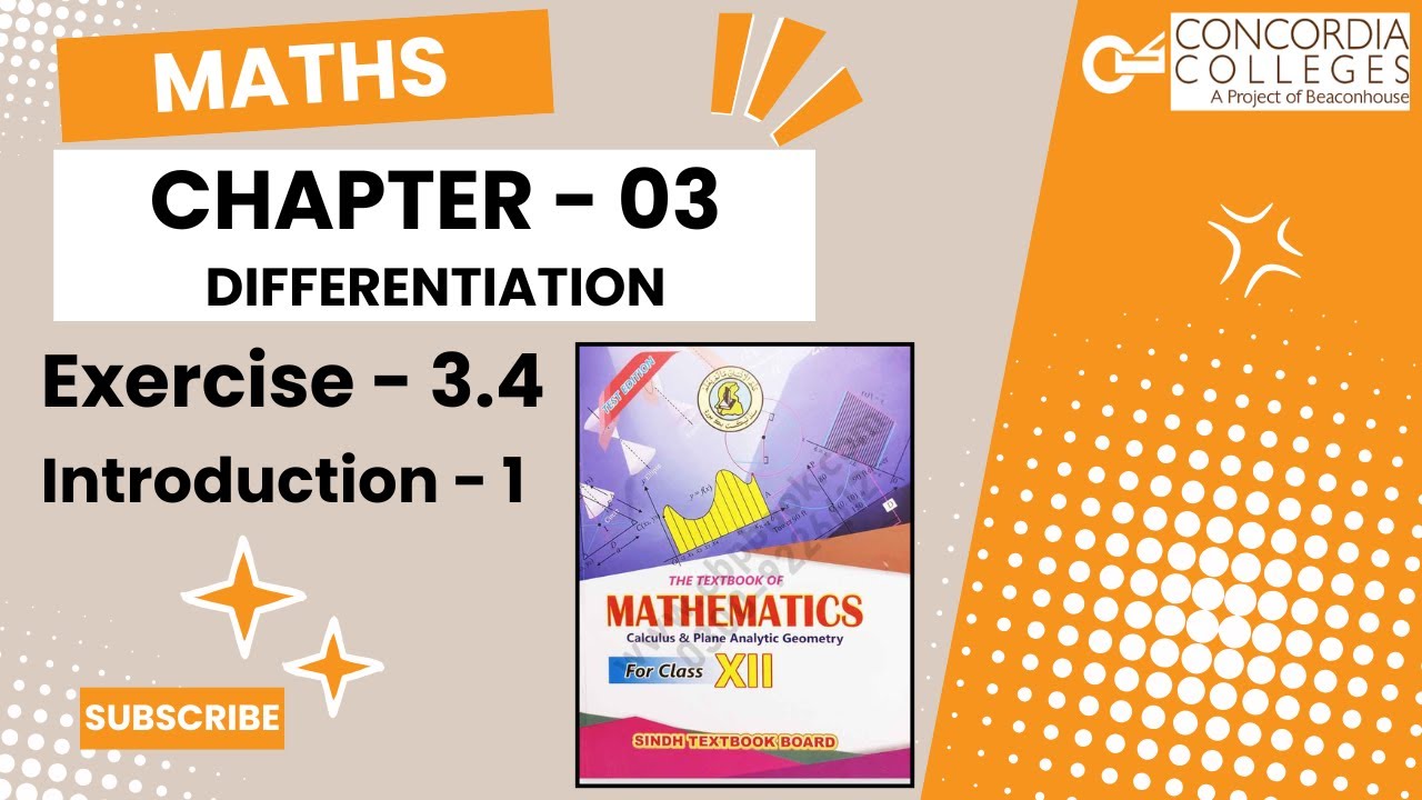 🎓 Exercise 3.4 – Introduction part 1| Differentiation | Class 12 Maths Chapter 3| Sindh Board | Urdu