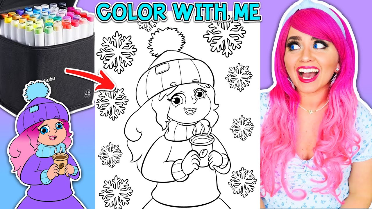 Color Kimmi Hot Cocoa & Snowflakes | Kimmi Winter Wonderland Coloring Book | COLOR ALONG WITH KIMMI