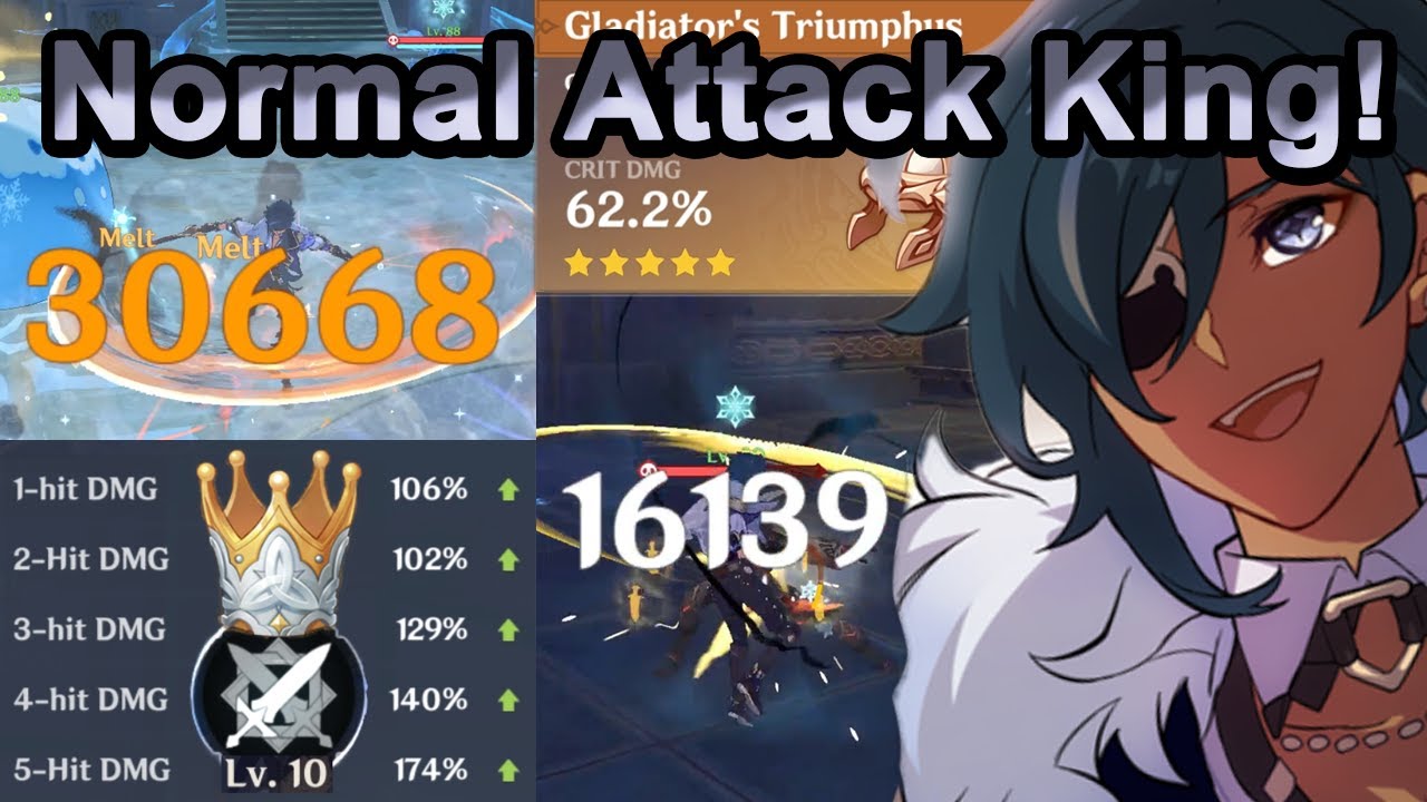 Kaeya the King of Normal Attacks - Talent level 10 -  Genshin Impact