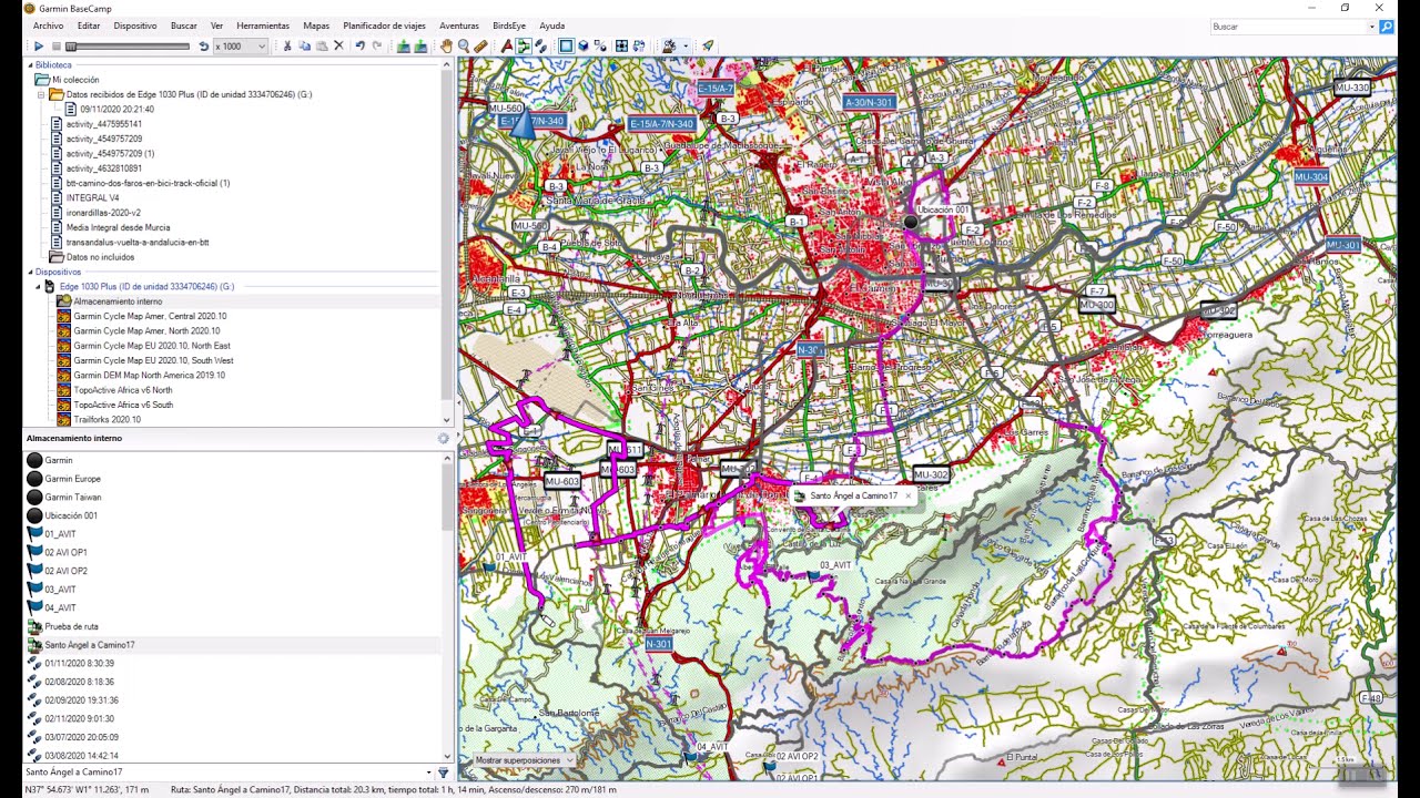 Garmin BaseCamp - Track & rutas