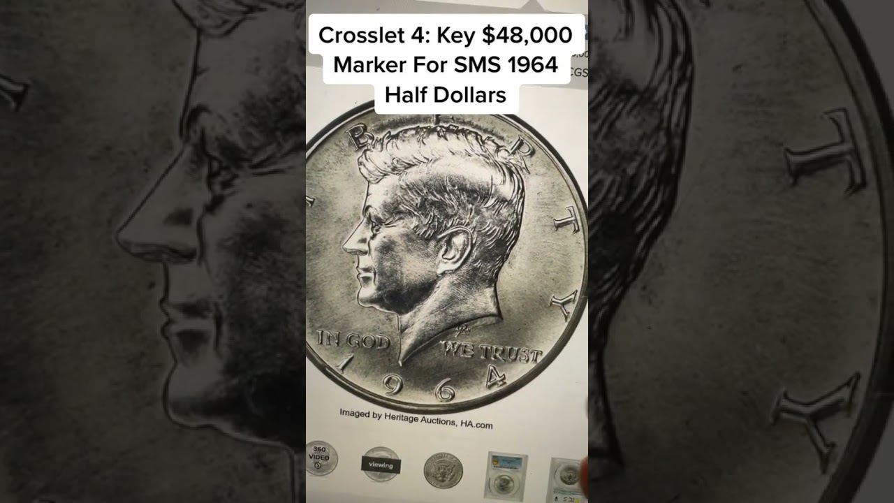 $48,000 HALF DOLLAR FROM 1964: CROSSLET 4 MARKER