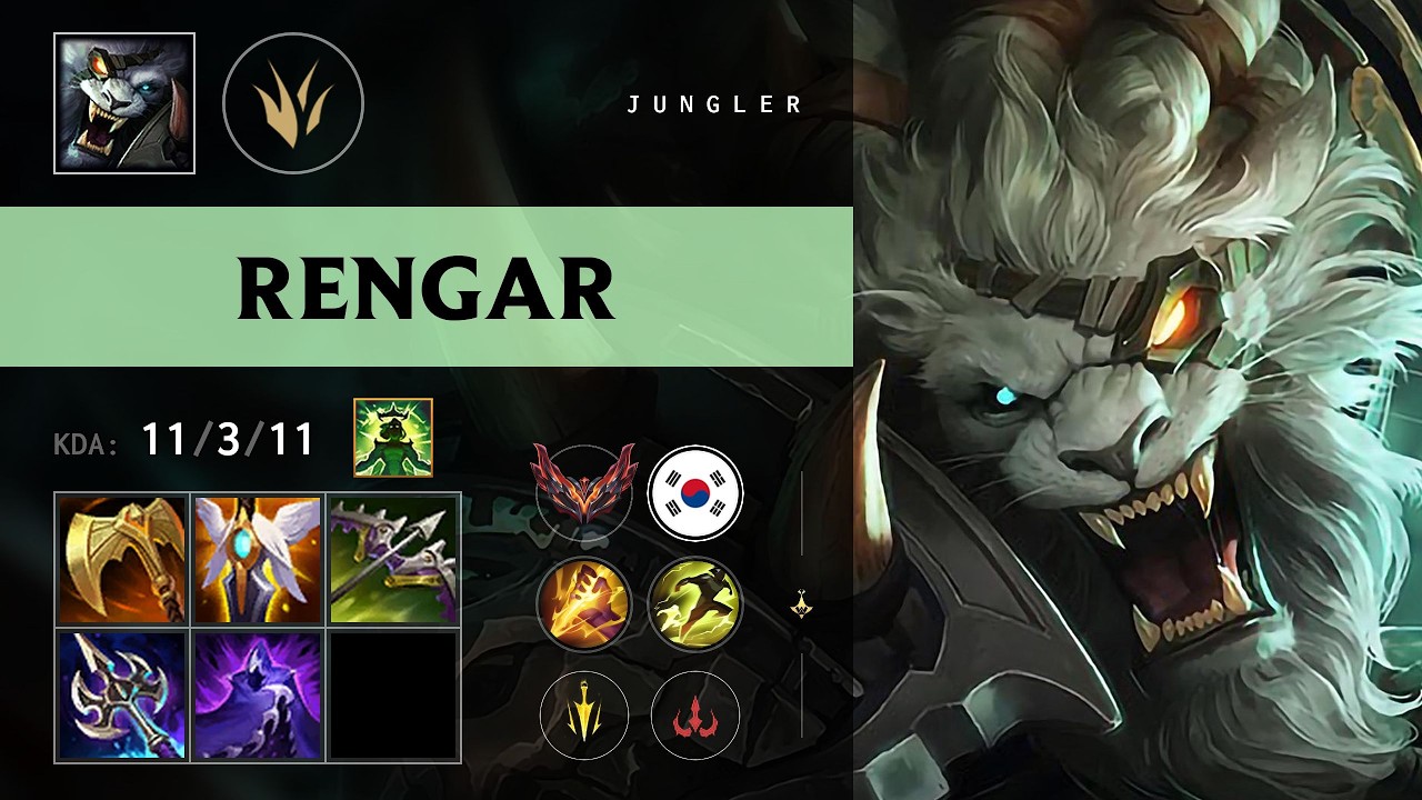Rengar Jungle vs Lee Sin - KR Grandmaster Patch 26.11