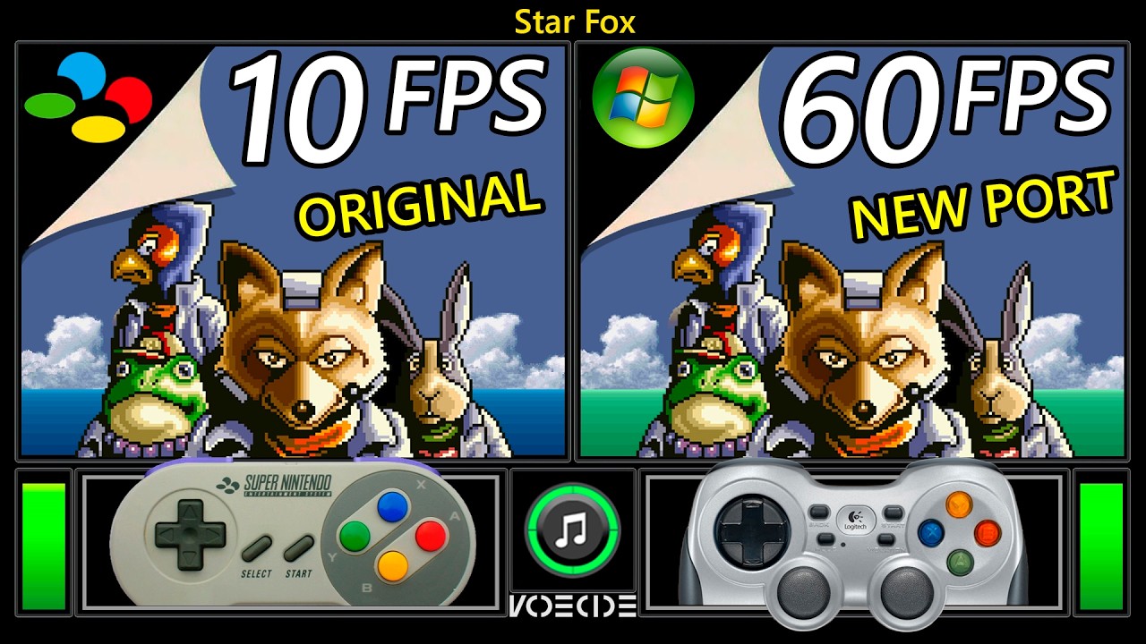 [New Port] Star Fox (SNES vs PC w/ 60 FPS) Real Hardware Comparison