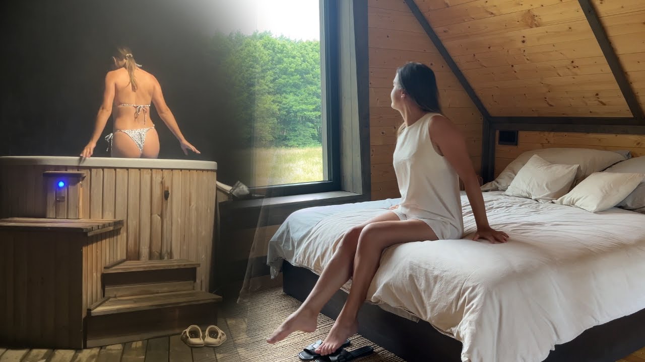 Spent the night in a house in the woods 🌲Сooking & Relaxing of Nature ASMR #outdoors #solo #camping