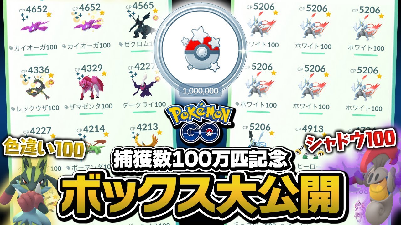 ポケモンゲット数が100万匹超えたので記念にボックス紹介！【ポケモンGO】