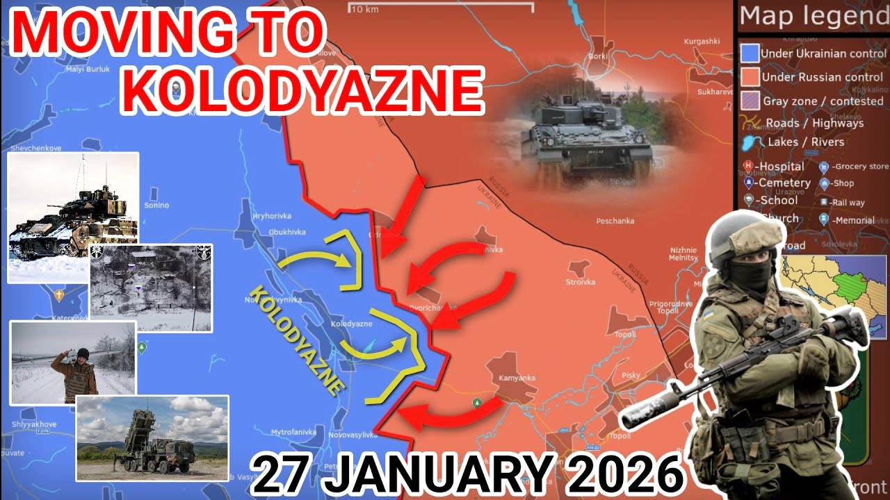 Russia Approaches Kolodyazne | Drone Pressure Mounts in Kostyantynivka [27 January 2026]