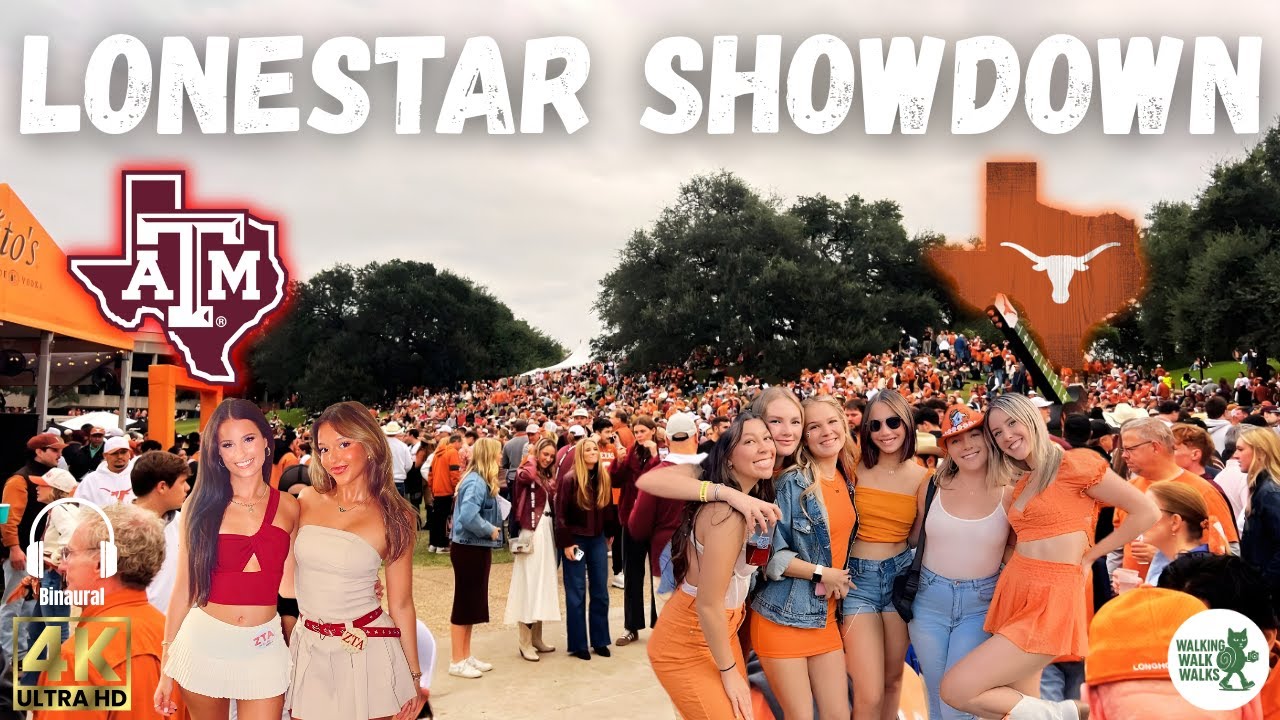 Texas A&M vs Texas Lone Star Showdown | Game Day Austin | 4K Tailgate Walking Tour