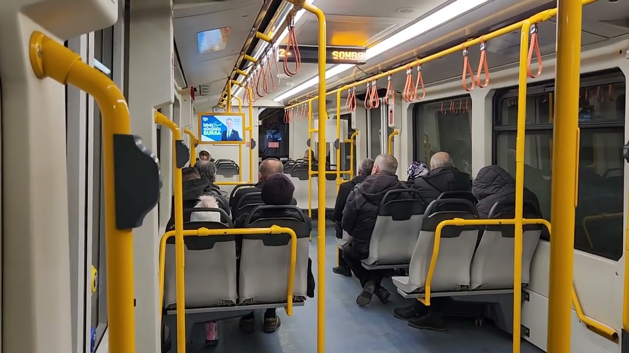 BursaRay Bursa Metrosu Durmazlar Greencity 2 Numara Tren Uludağ Üniversitesi - Küçük Sanayi Arası.