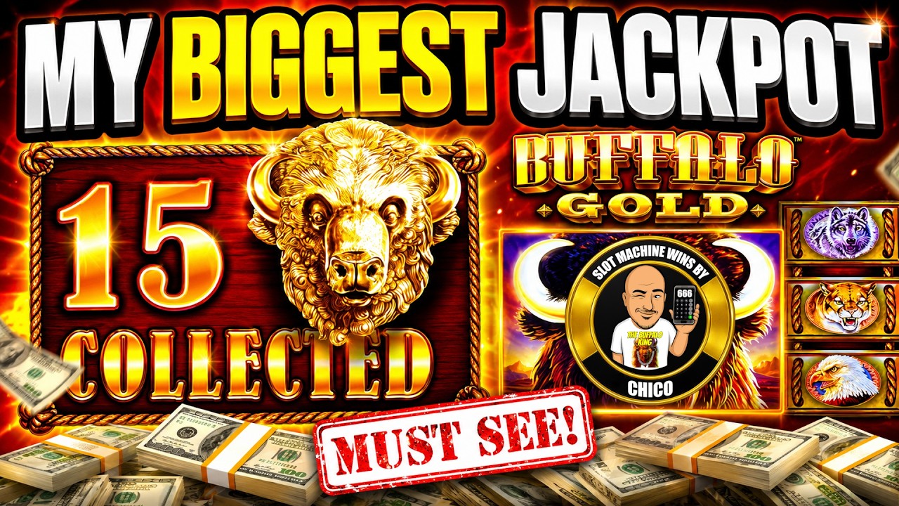 MY BIGGEST JACKPOT on a Buffalo Gold Slot Machine MUST SEE!