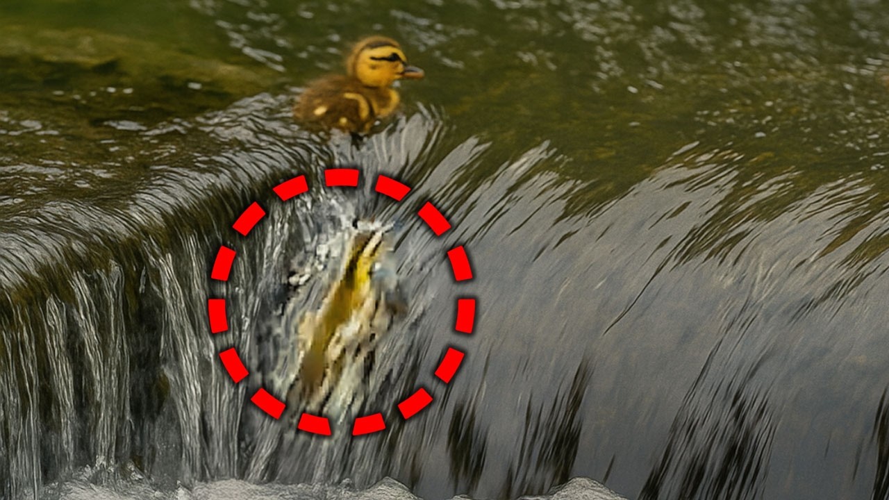 Утёнок в опасности! Мать отказывается бросить, семья воссоединяется