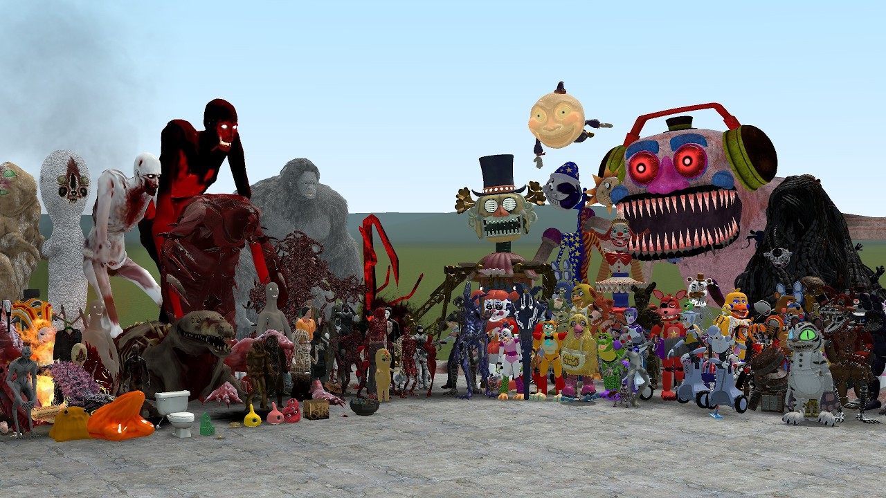 ALL FNAF 1-11 SECRET OF THE MIMIC ANIMATRONICS VS ALL SCP FOUNDATION ANOMALIES In Garry's Mod!