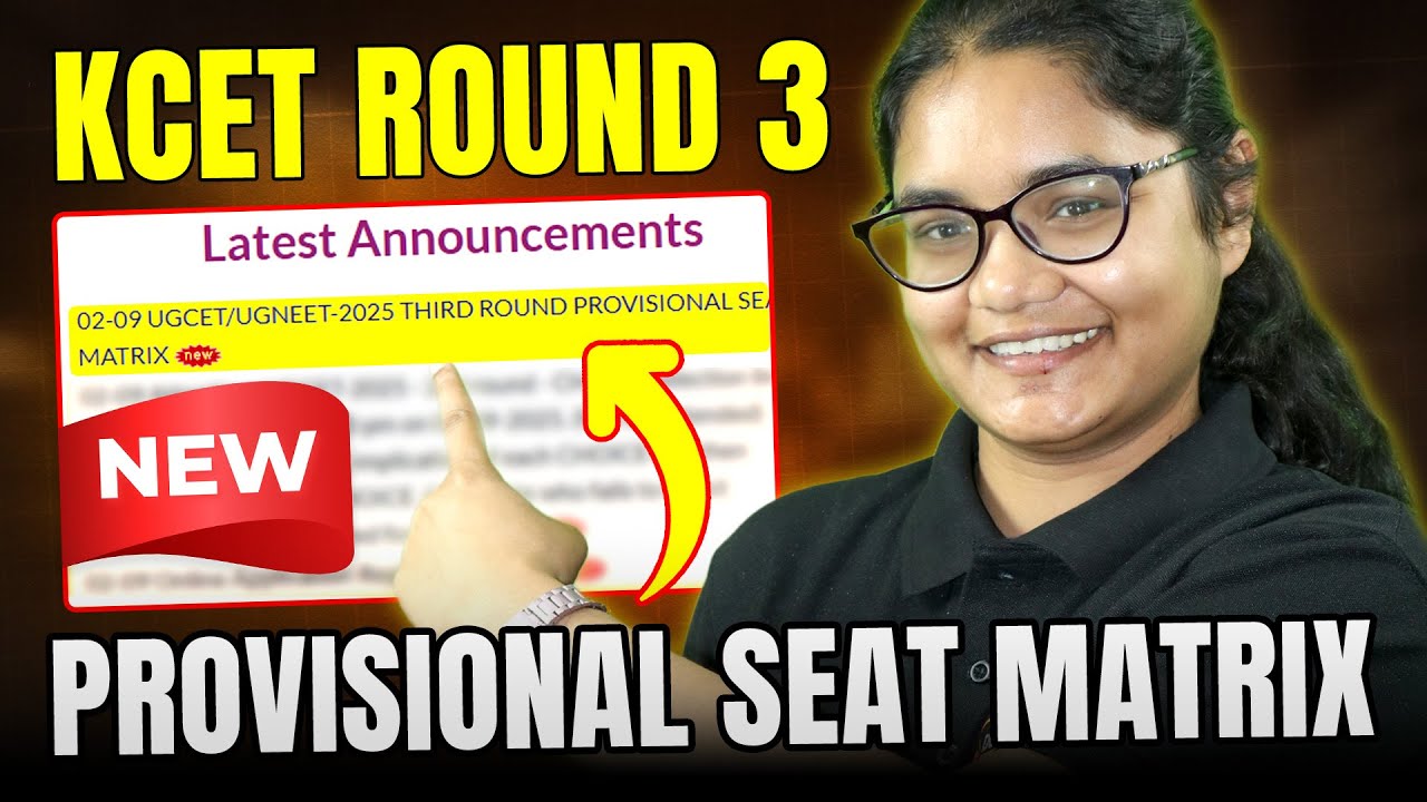 📊 KCET 2025 Round 3 Provisional Seat Matrix Released &ndash; Big Update for Students 🚨